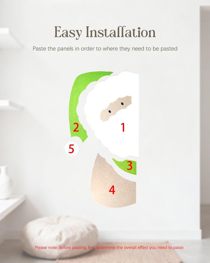 rokeblau 46x24 inches Large Felt Board, Puzzle Christmas Santa Decoration Cork Board, 0.9cm Thick Bulletin Board with Adhesive Nano Tape, Removable Wall Decoration for Home, Living Room, Bedroom, Door - Green - Image 5